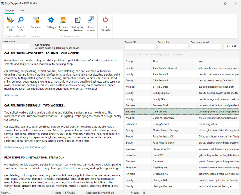 Easy Tagger AI Media Tagging Software Dashboard